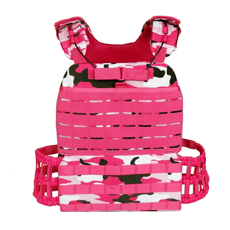 Exercise Fitness Plate Carrier Weighted Training 20lb Women Pink Tactical Weight Vest With Steel Plates