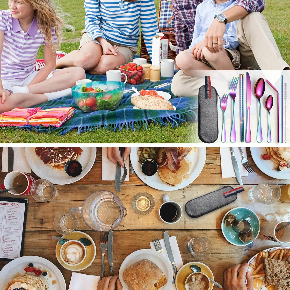 7pcs Silverware Set Stainless Steel Flatware Cutlery Set, Tableware Eating Utensils Include Knife, Fork,Spoon,Dishwasher Safe