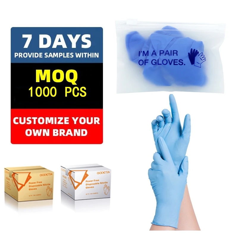 Individual Agriculture use hand gloves for kitchen food services Exam Beauty Salon tatoo Blue Nitrile dental Gloves Powder Free