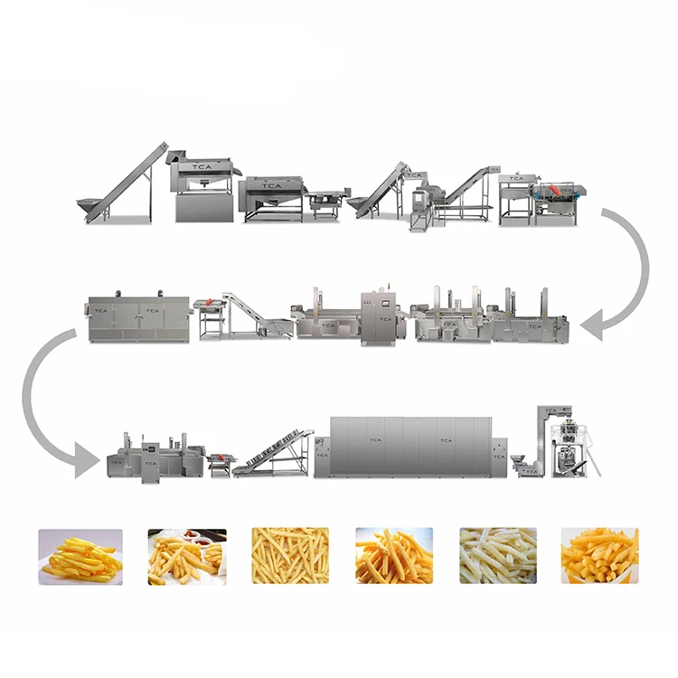 1000kg/h 2000kg/h 3000kg/h 4000kg/h potato frozen french fries production line