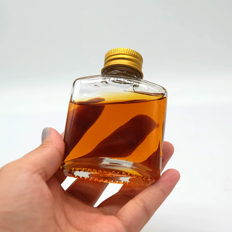5cl 50 мл маленькая квадратная стеклянная бутылка для вина с алюминиевой Воздухонепроницаемой крышкой ликера бренди виски хранения винных напитков и контейнера