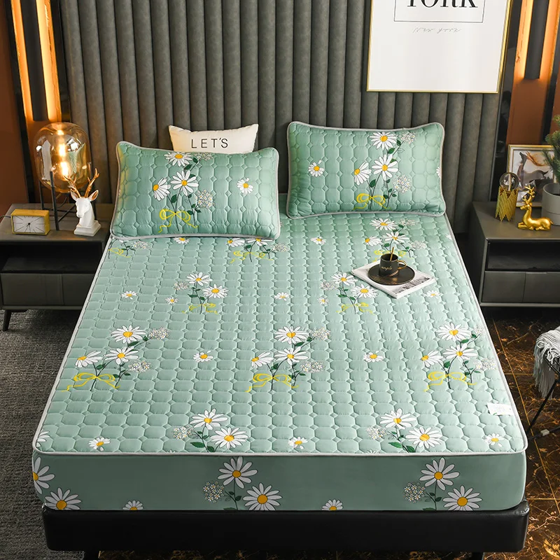 Printed Quilted Fitted Mattress Pads Cover Bed Cover Cheap Mattress Protector Cover Washable Mattress Covers Protectors