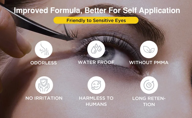Hollyren NO PMMA glue long-lasting waterproof customized lash glue for eyelash extensions