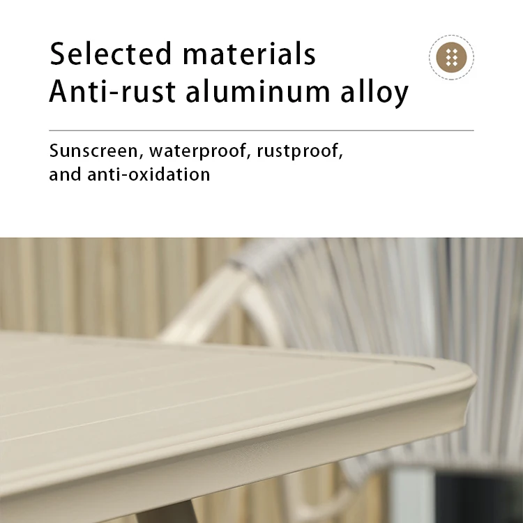 Modern Outdoor Cafe Table and Chair Set Garden Hotel Villa Restaurant Balcony Rattan Chair Metal Outdoor Table