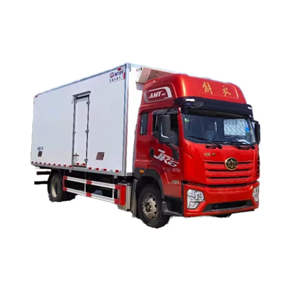 FAW JK6 6.8m Refrigerated Truck with -18~5℃ Polyurethane Insulation Box Manual 4x2 Drive Diesel Fuel New Condition