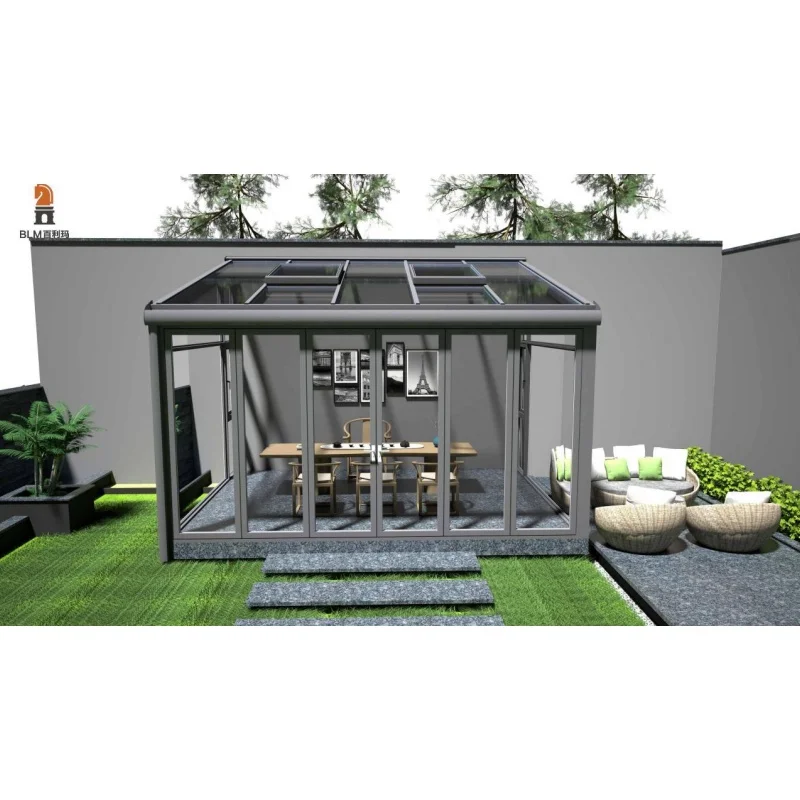Modern French Design Small 4 Season Glass Room Winter Garden House Aluminum Sunroom With For Outdoor Backyard