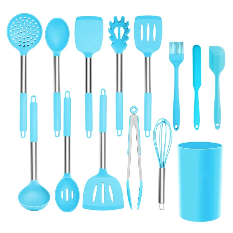 Premium 14 Piece new cooking set Silicone Kitchen tools with holder
