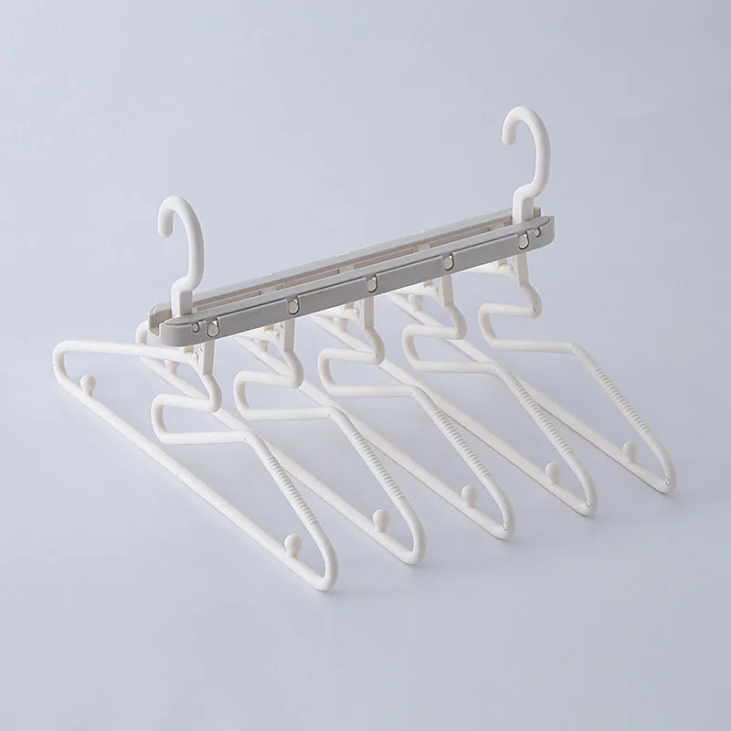 5 In 1 Non Slip Plastic Foldable Hangers Magic Clothes Hanger Space Saving Organizer Scarf Cloth Rack
