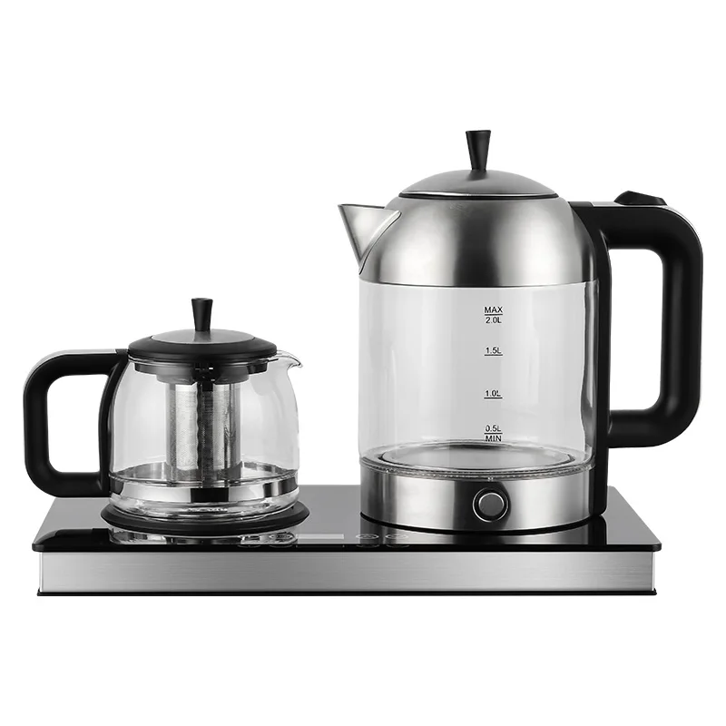 New arrive 2 L Electric Kettle Tray Set Glass Electric Kettle Tea Maker With Glass Teapot With Temperature Control base