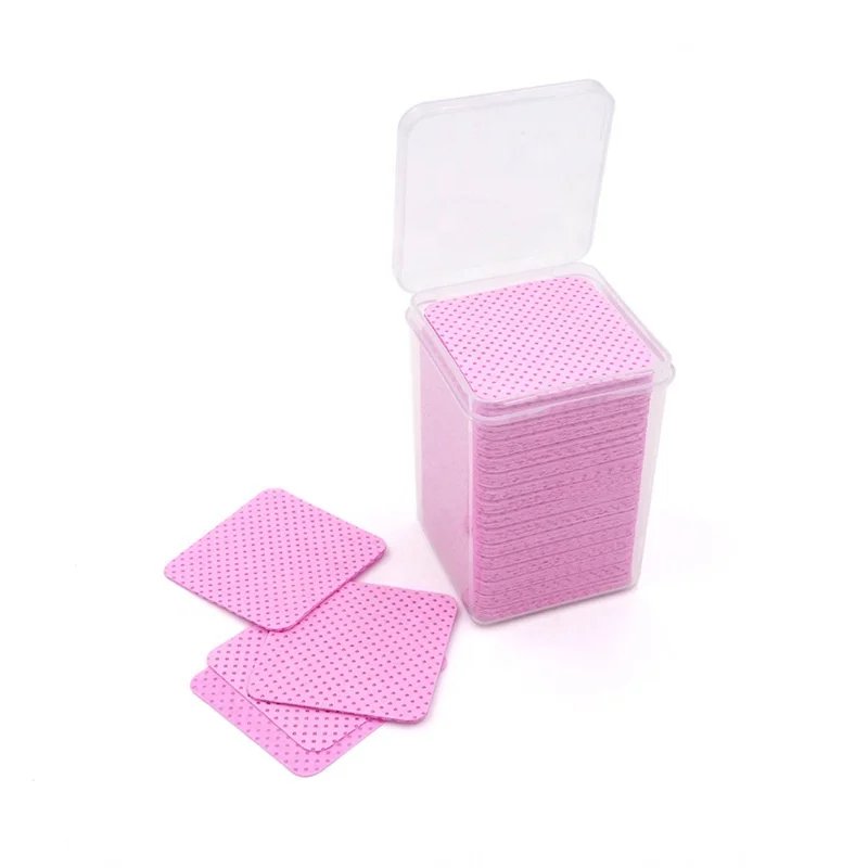 200pcs Lint-Free Nail Wipes Nail Art Gel Polish Remover Eyelash Glue Nozzle Clean Wipes Cotton Pad Eyelash Extension Wipes