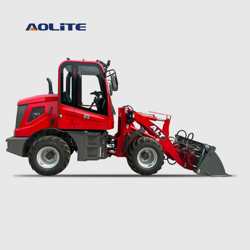 AOLITE 610 CE mini compact front end 4 wheel loader 1 ton china diesel best wheel loader for sale