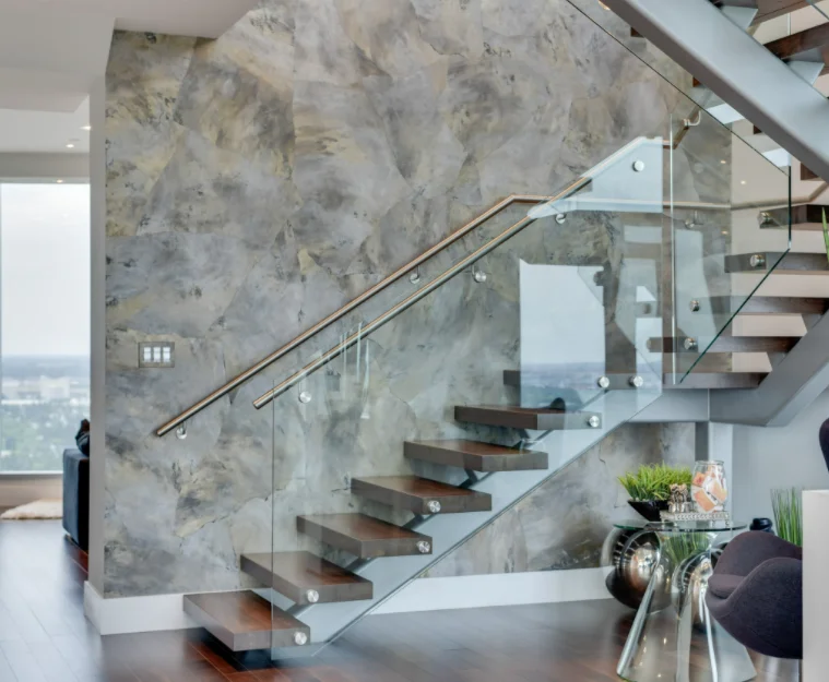 VIKO Modern Led Wooden Stairs Mono Stringer Staircase