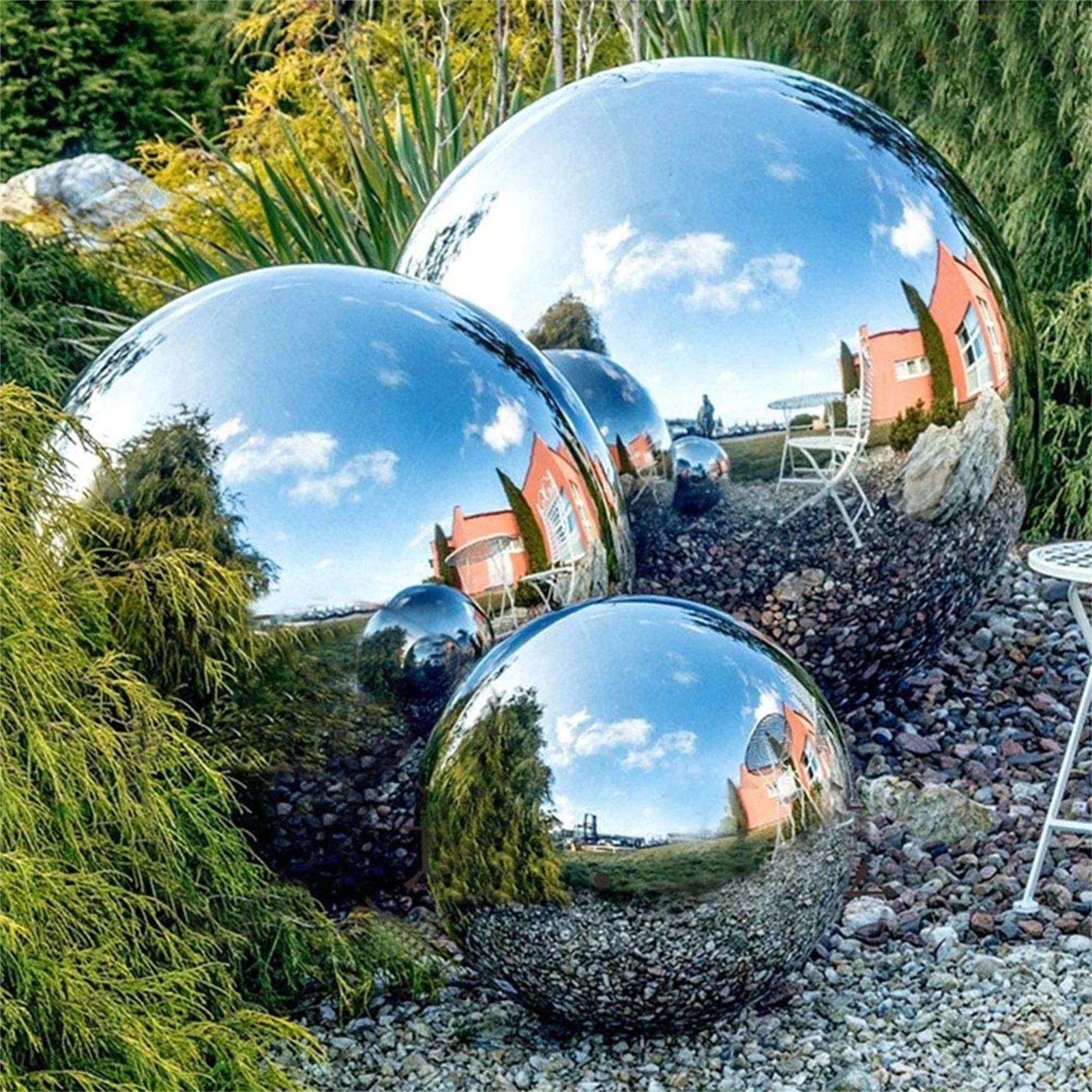 wholesale Garden Gazing Aisi304  Stainless Steel Mirror Balls for outdoor