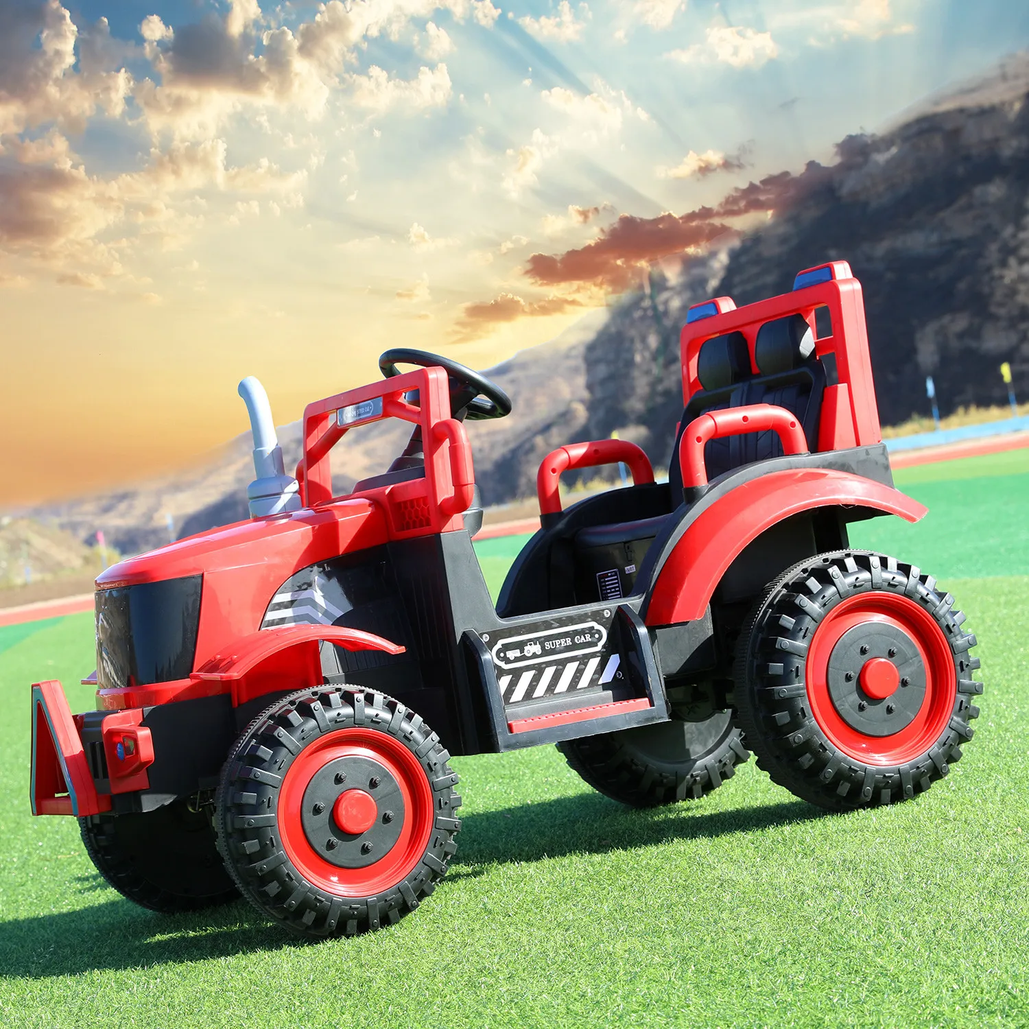 2022 factory wholesale children electric toy mini tractor 35 W lead acid battery kids electric walking tractor