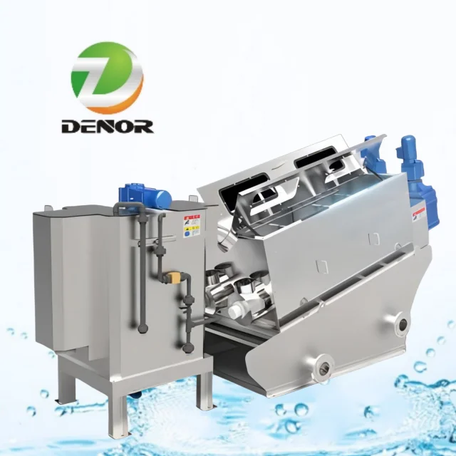 Leather Making Sewage Wastewater Digester Treatment Screw Press Sludge Dehydrator