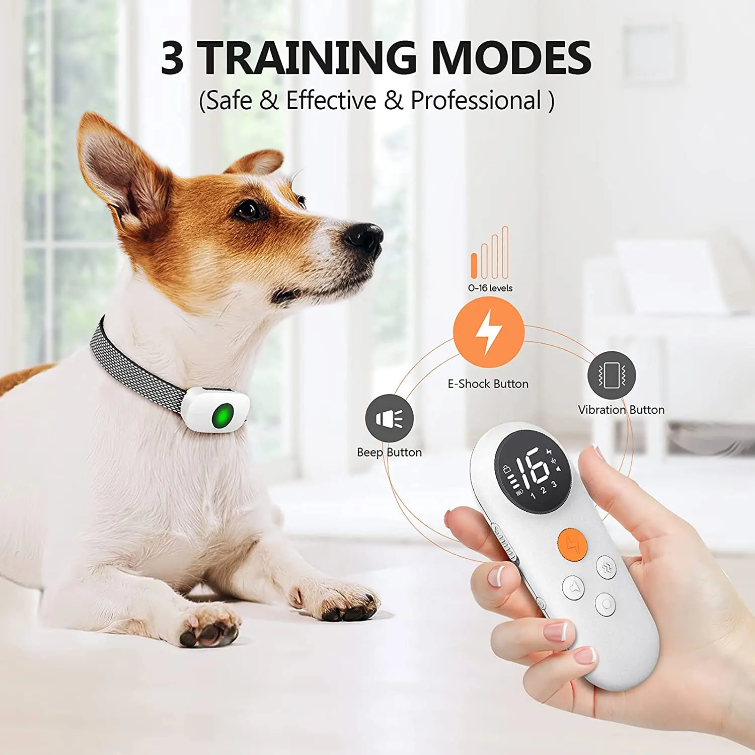 2 dogs New Arrival Rotatable 16 Level shock 500m Long Control Range Remote Dog Training Collar Dog trainer