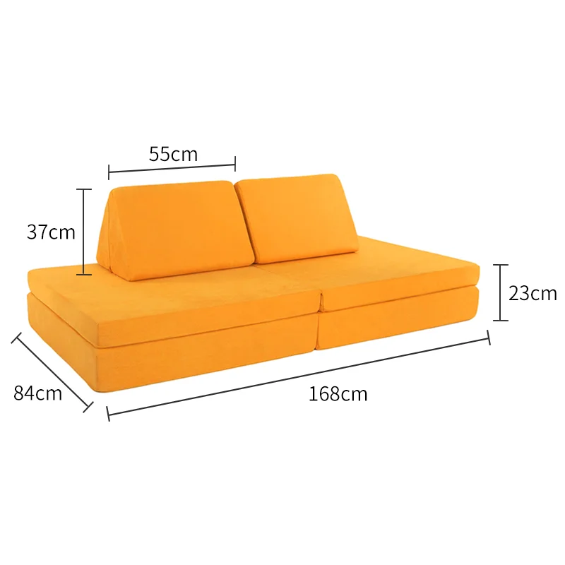 Modern Living Room Space-saving Convertible Folding Extendable Kids Child Soft Play Sofa Couch Bed
