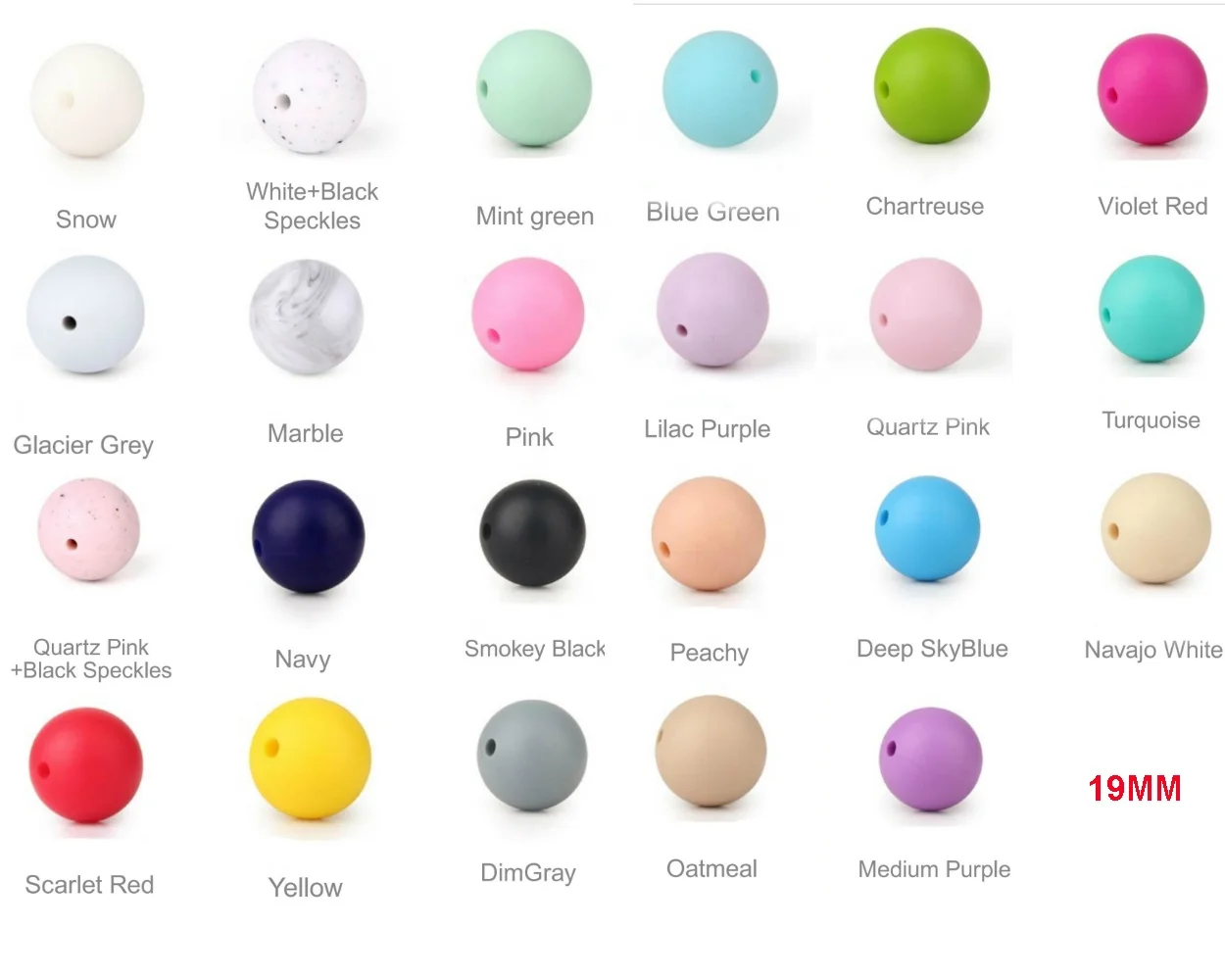 
BPA Free 19mm Round Silicone Beads Wholesale Round Baby Teething Silicone Beads For Teething Jewelry Wholesale 