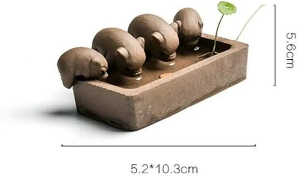 Purple Clay Tea Pet Little Pigs Drink Water Crude Pottery Kung Fu Tea Home Decoration