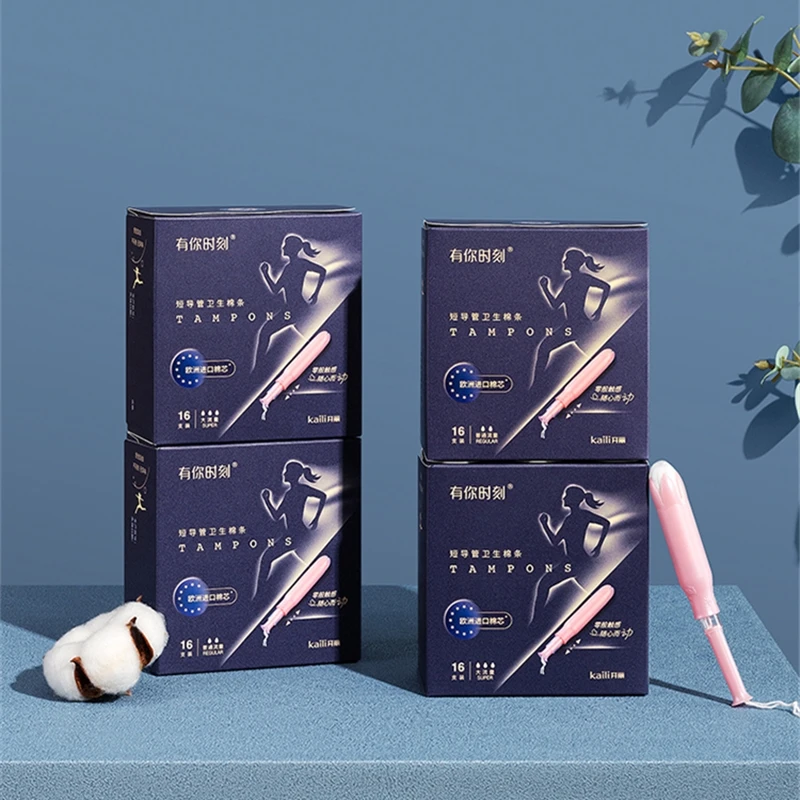 
Kaili Private Label Organic Cotton 3 Tubes Ladies Period Tampons Applicator Women Hygiene Products 
