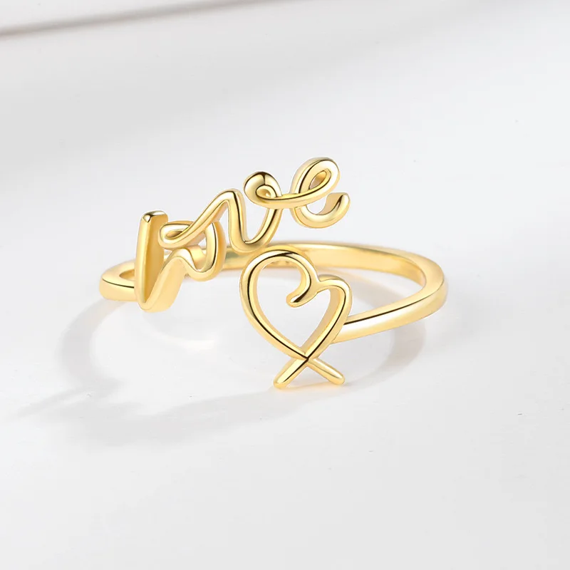 Simple Fashion Moroccan Wedding Rings Gold 18k  925 Sterling Silver Couples Set For Men Women Adjustable Love Heart Ring