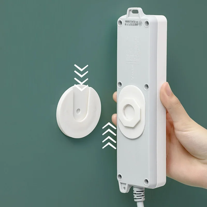 Double Sided Adhesive Wall Hooks Wall Hanger Transparent Suction Cup Sucker Hook Self-adhesive Cable Organizer Plug Socket Fixer