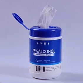 Wet tissue  buckets are sterilized and cleaned with raw spunlaced nonwoven rolls The price is good