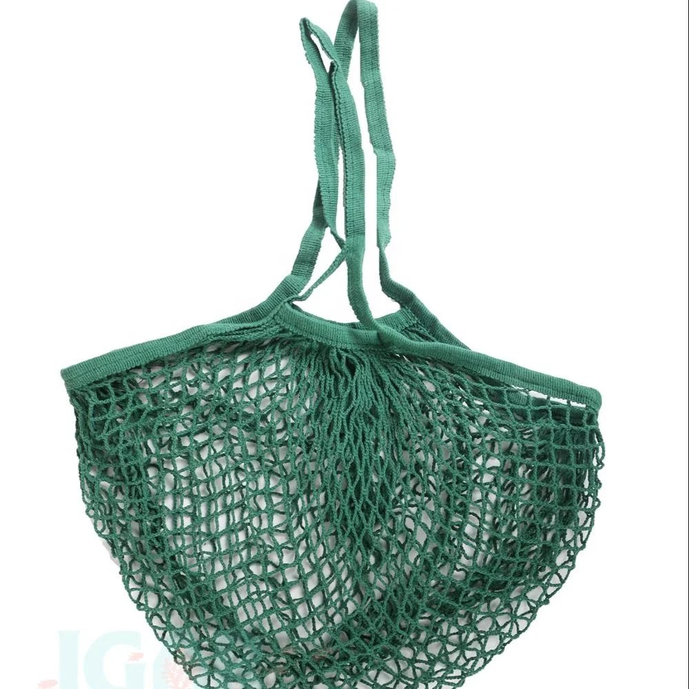 Cotton Net Shopping Tote, Reusable Grocery Mesh Produce Bag, Washable Market Beach Toy String Rope Storage Bags