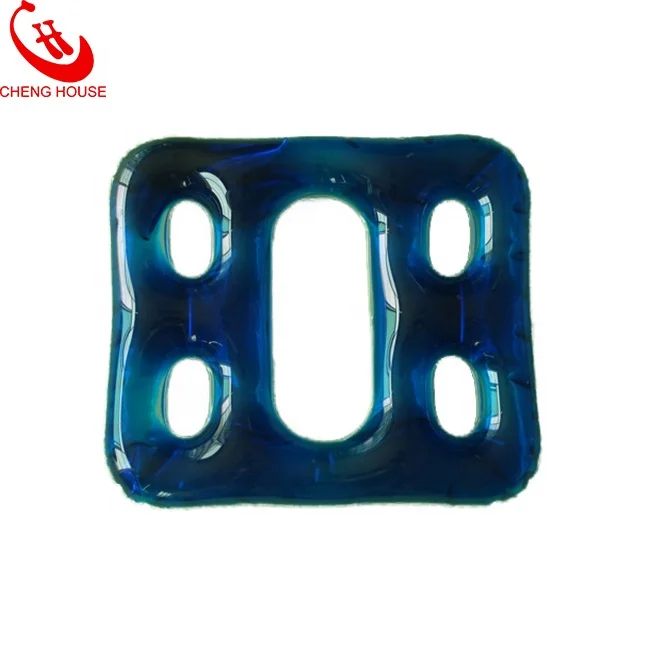 PVC Rectangle Inflatable Cushion with Soft Gel cooling cold ice pack Donuts seat cushion for travel hemorrhoid cushion with hole
