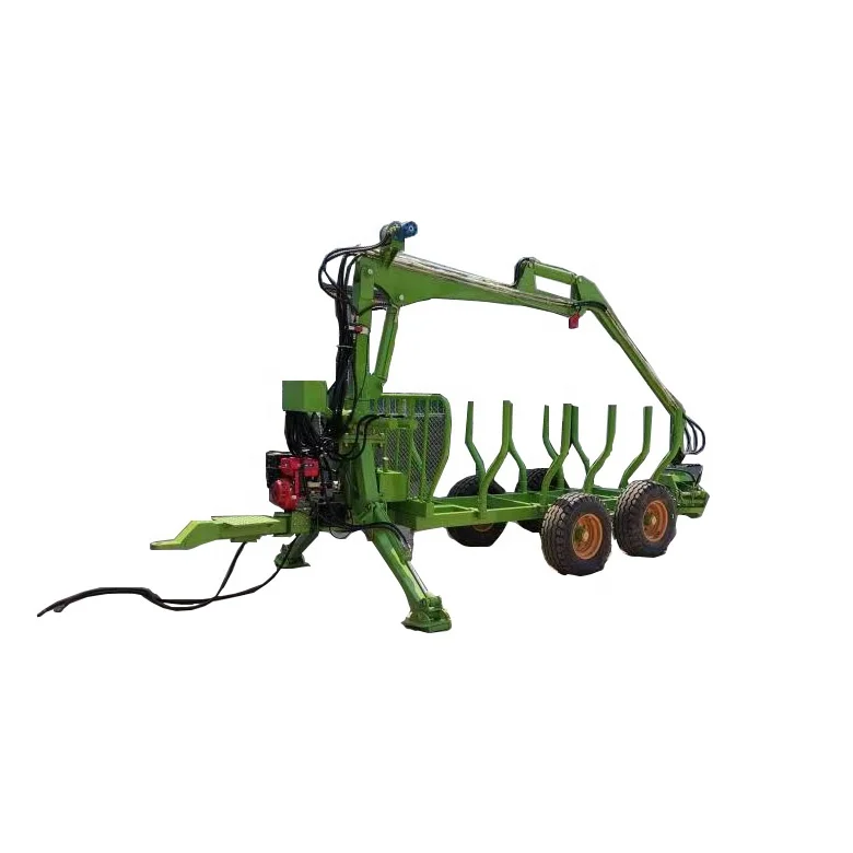 Профессиональный производитель прицепов для лесных бревен с краном для трактора