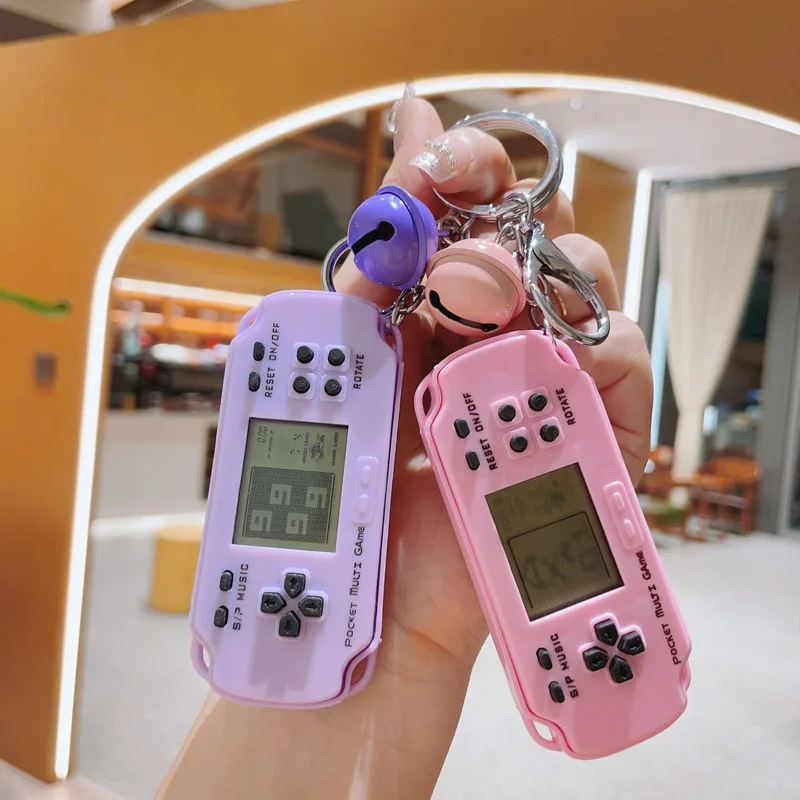 Toy Mini Video Gaming Machine Console Keychain Stereo Handheld Electronic game keychain Pendant Llavero