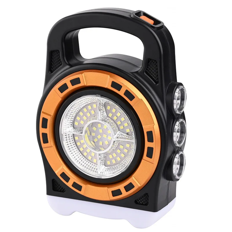 USB Rechargeable Solar Multi-functional Flashlight Searchlight Night Fishing Camping Light