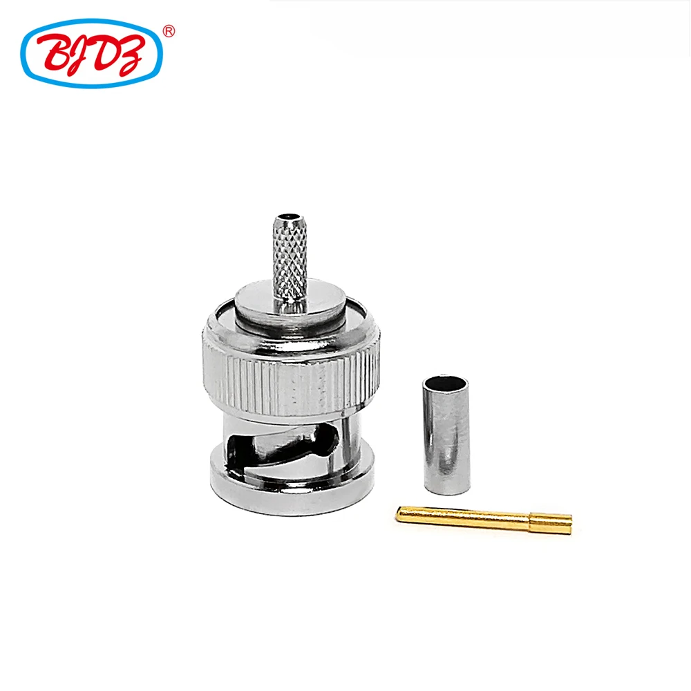 Factory supply bnc male crimp crimpers rg174 rg178 lmr100 BT3002  rf coaxial cable connector in stock ROHS BNC