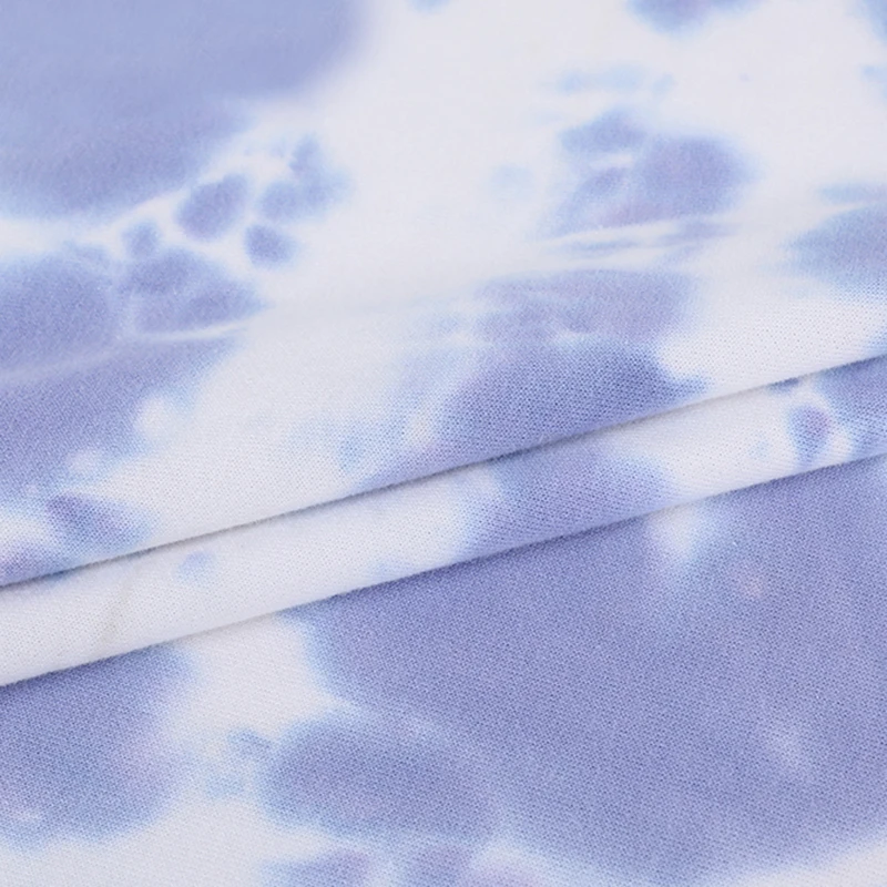 Custom fashion colorful knit breathable shrink-resistant smooth 100 cotton french terry tie dye fabric for garment