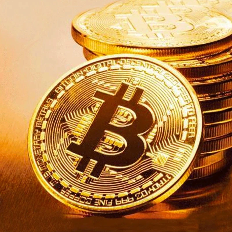  Прямая поставка Лидер продаж художественная коллекция позолоченные биткоины металлические