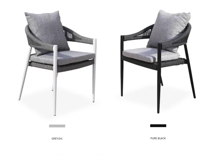 Factory wholesale hot outdoor cafe table rattan garden furniture rope garden chair sets outdoor furniture