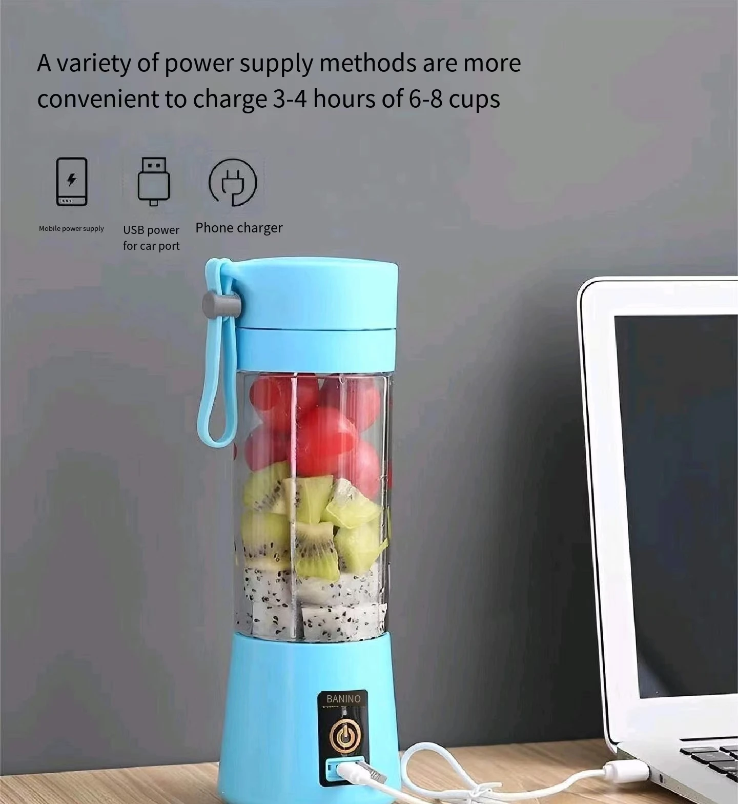 Mini Fruit Juicer 6 blades home USB charging multi-function portable juicer cup
