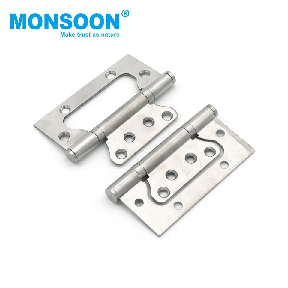 Door Accessories Heavy Duty Metal Pivot Hinge Concealed Cabinet Door Stainless Steel Sliver Black Flush 2BB Butterfly Hinge