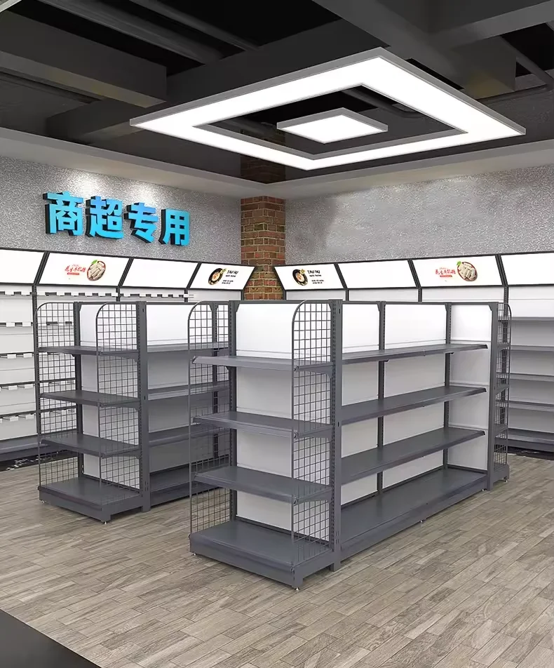 shelving white supermarket shelves for sale grocery items food convenience store grocery equipment