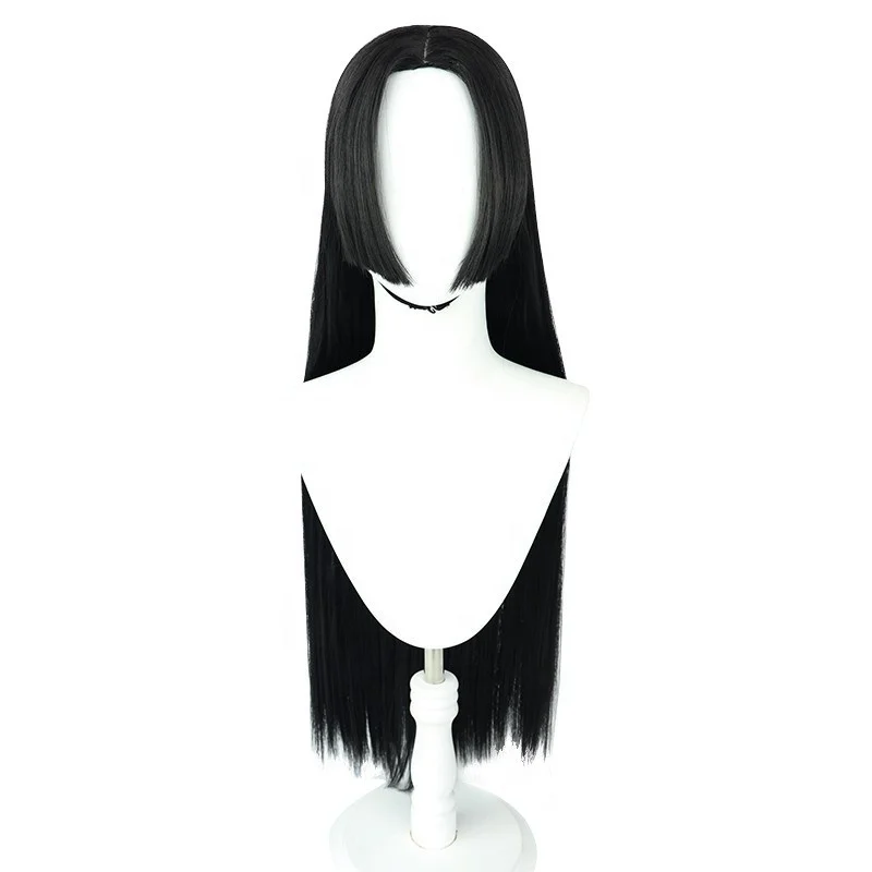 Wholesale Boa Hancock Wig 90cm Long Black Straight Synthetic Anime Heat Resistant One Piece Cosplay Wig Without Bangs