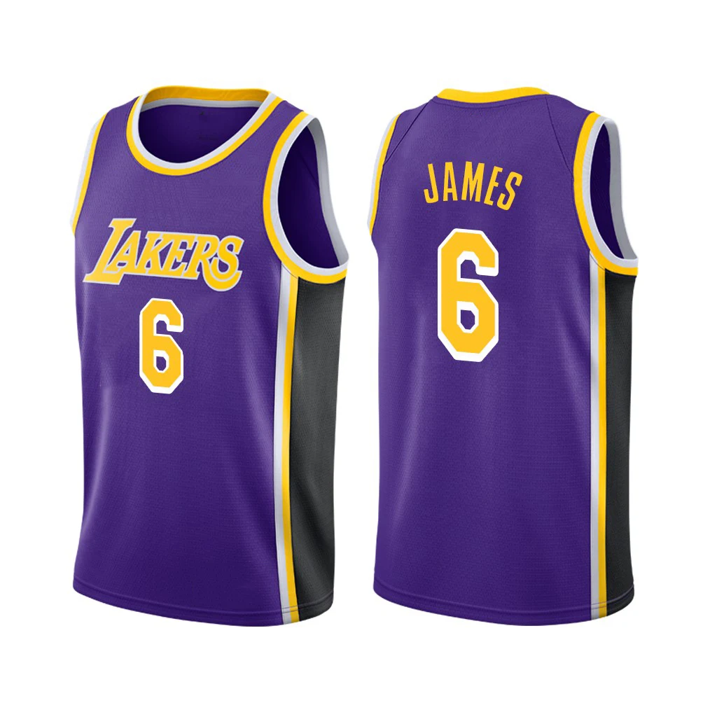 Высококачественные мужские майки для баскетбола в стиле Лос-Анджелеса, новинка 2021-2022, майка Laker #6 Джеймс, спортивная одежда King