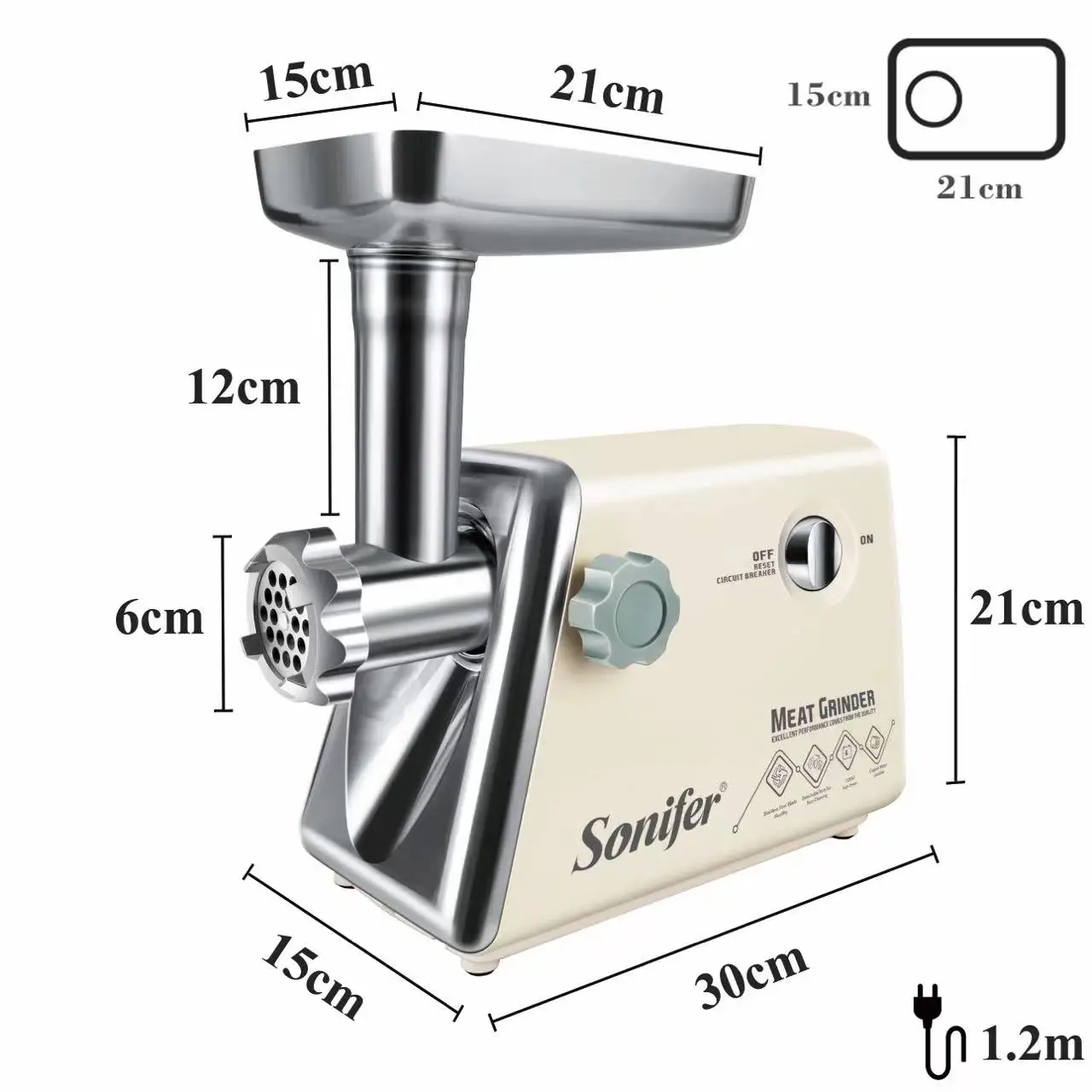 Sonifer SF-5014 manufacturer household 1500w power motor automatic mincer electric meat grinder machine