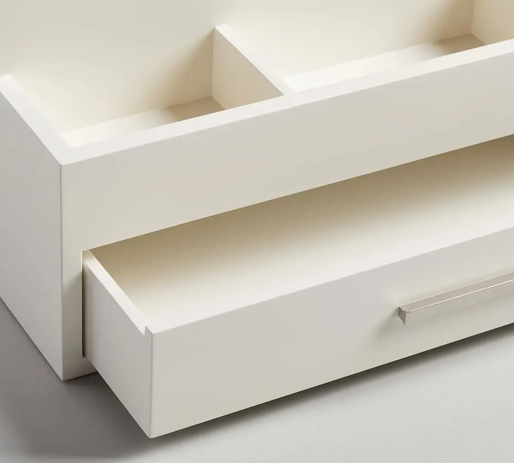 Custom High Quality White Acrylic Standing Desk Organizer For Office Acrylic Storage Holder With Drawers Tool Desk Holder