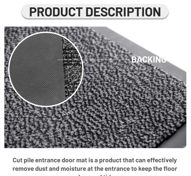 TaiFo PVC Rubber Backed Heavy Duty Classic red Cut Pile Door Mat