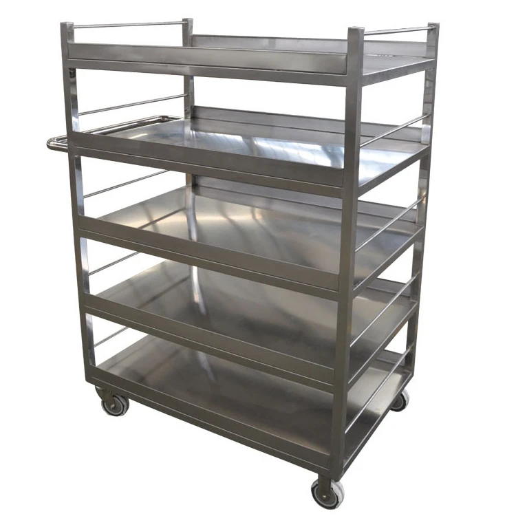 Good material  stainless steel dining serving transport trolley hotel room service trolley