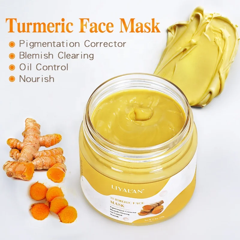 Wholesale Custom Facial Lightening Whitening Anti-inflammatory Natural Organic Ginger Extract Turmeric Face Clay Mask
