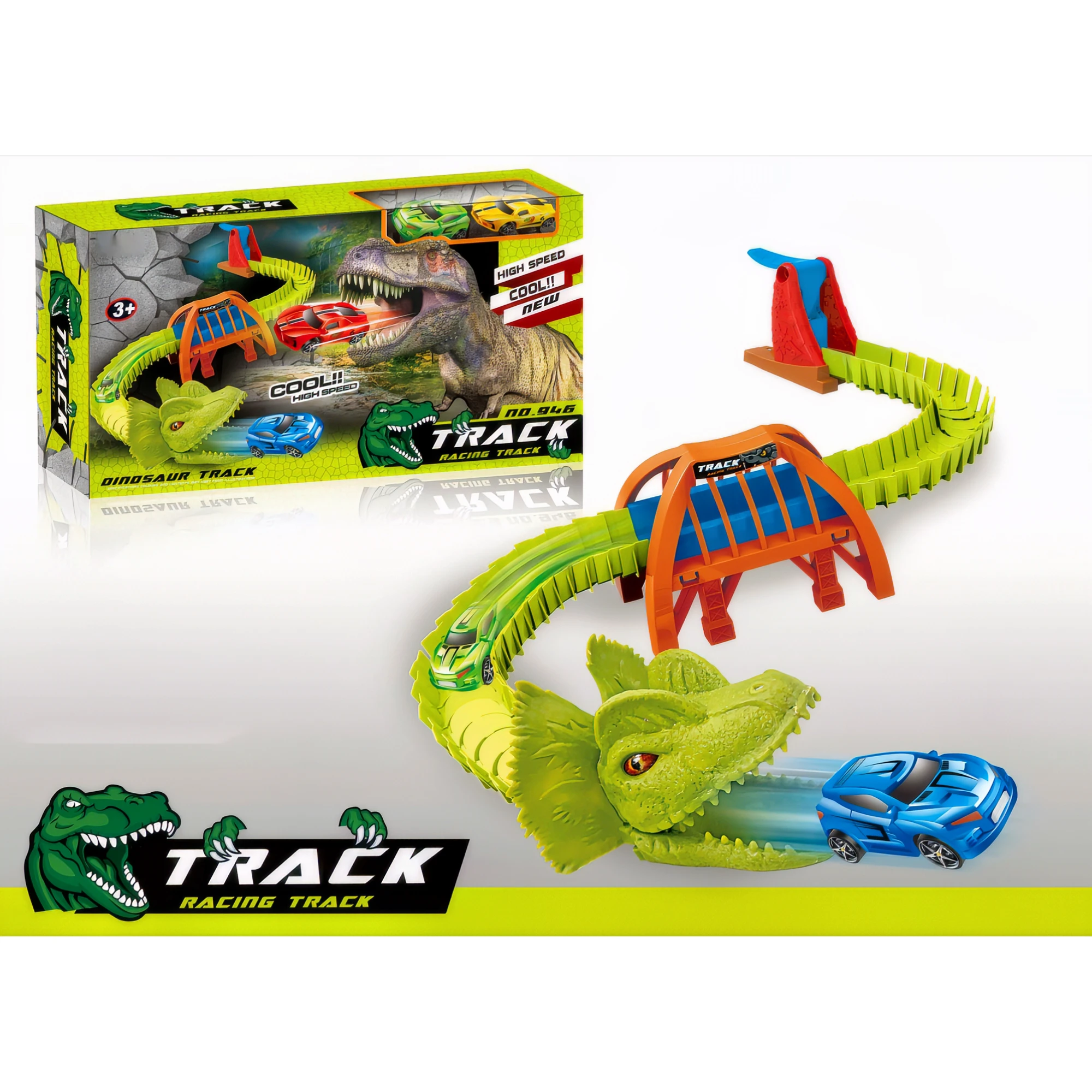Dinosaur Track Toy Set with Race Car New Construction Railway Vehicles Slot Toy Education Toys For Kids