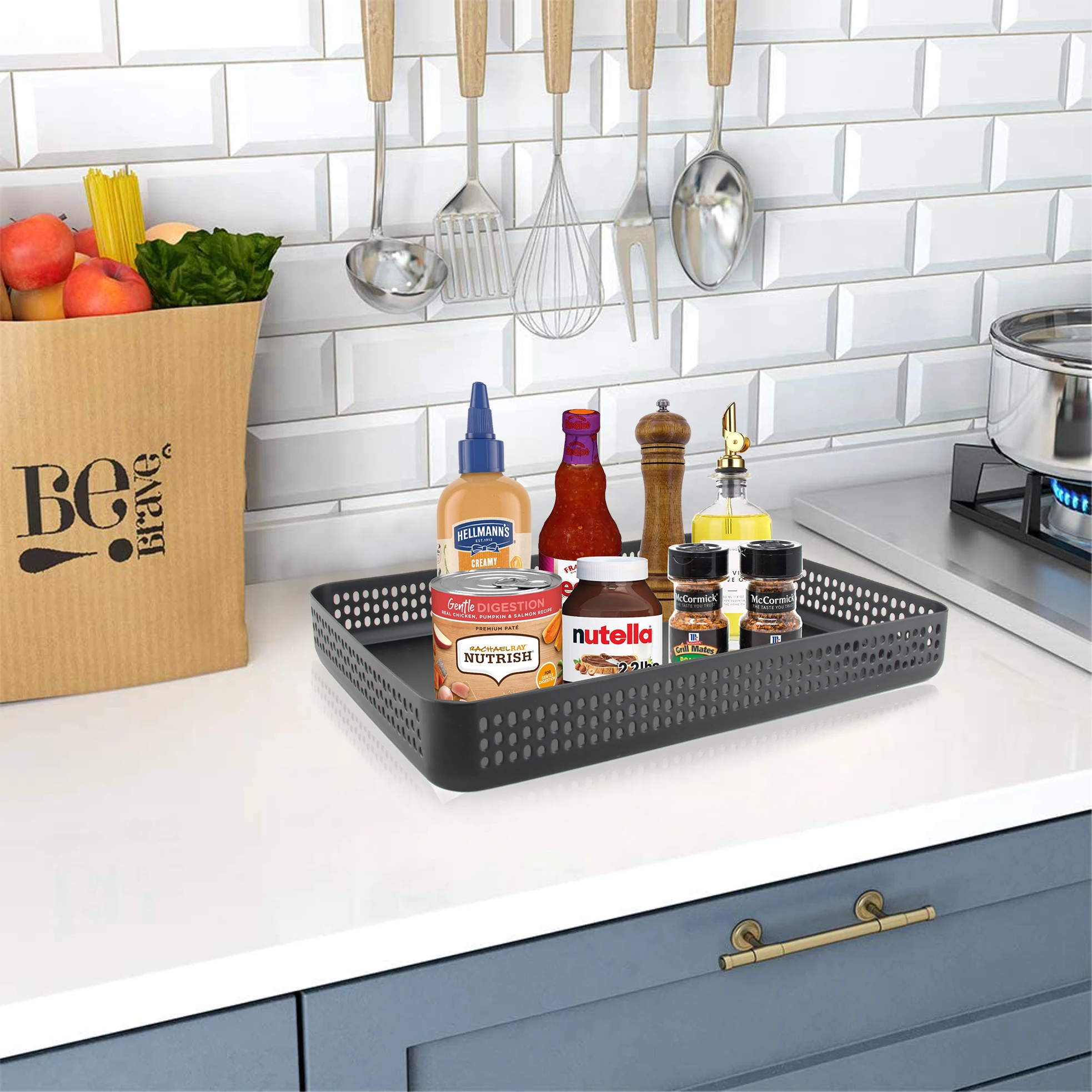 Home Decoration High Quality Iron Metal Bathroom Decorative Shower Storage Trays