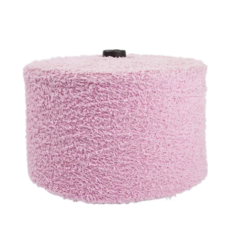 Xinglilai Factory soft 6NM 9NM 13NM 100%polyester Coral Velvet fur fancy winter yarn for Winter plush pajamas