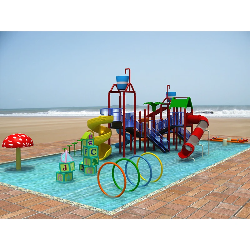 New Arrival Splash Park Water Playground Theme Park Kids Slide Fiberglass Slide Sprayer for Kids